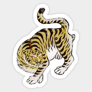 Minhwa: Tiger Yellow Type (Korean traditional/folk art) Sticker